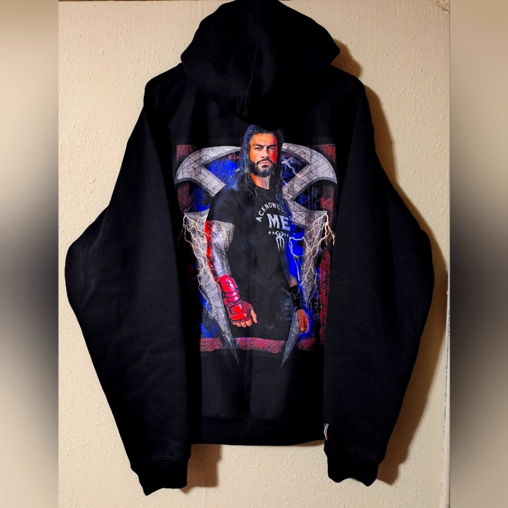 **NEW**WWE Roman Reign OG Bloodline Men's Black Graphic Hoodie XL